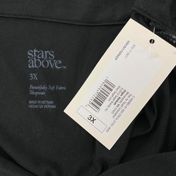Stars Above Womens Black Long Sleeve Top and Pants Pajama Set Plus Size 3X - Picture 8 of 9